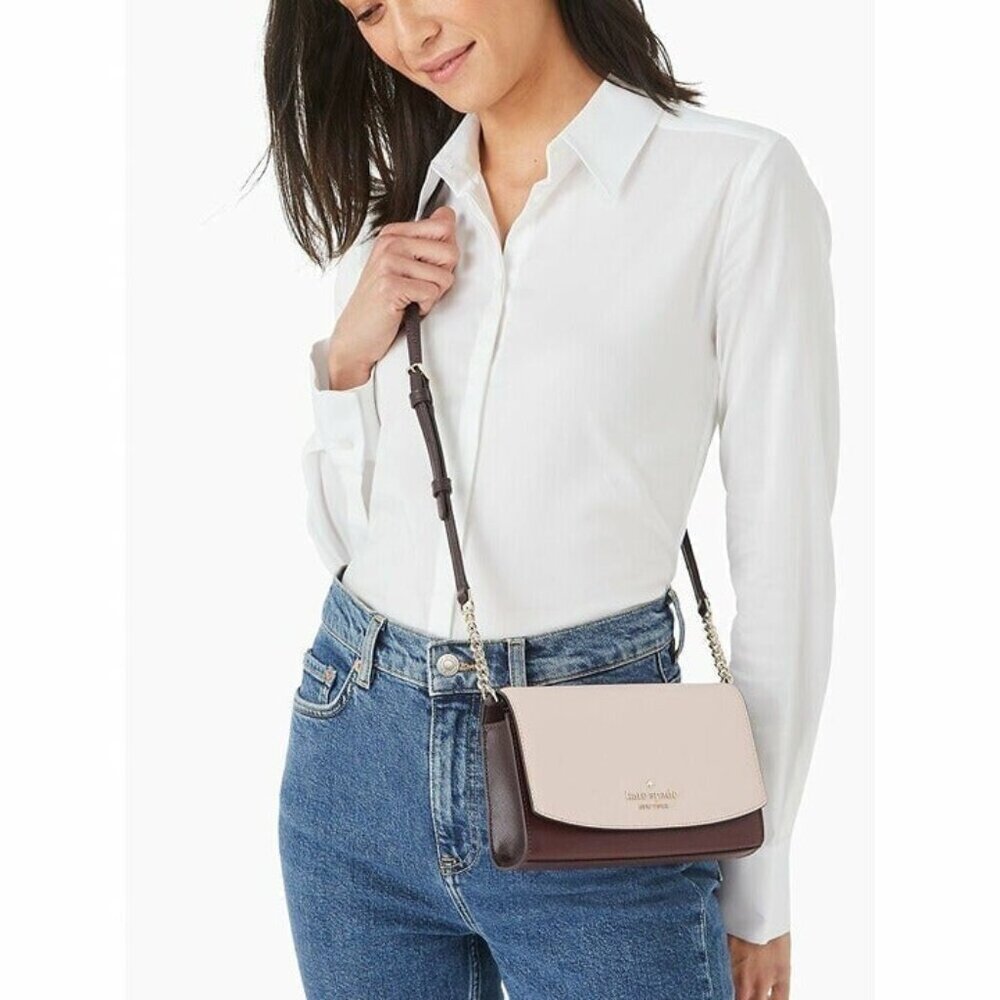 Kate Spade crossbody staci small flap purse in rose smoke
